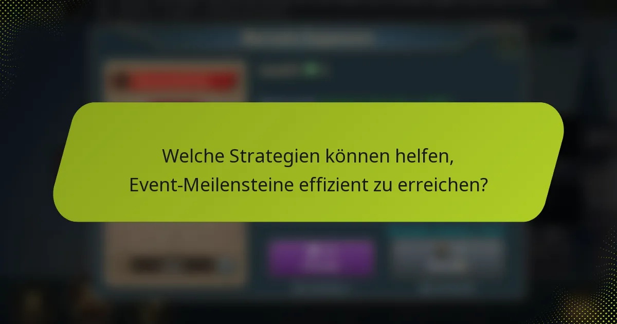Welche Strategien können helfen, Event-Meilensteine effizient zu erreichen?