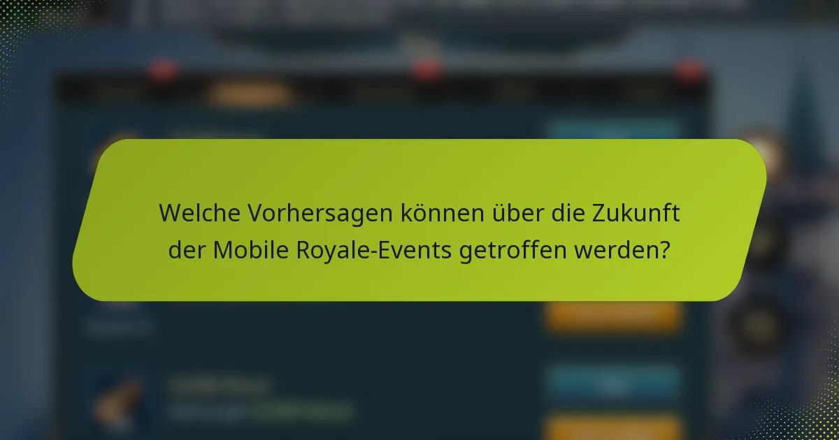 Welche Vorhersagen können über die Zukunft der Mobile Royale-Events getroffen werden?