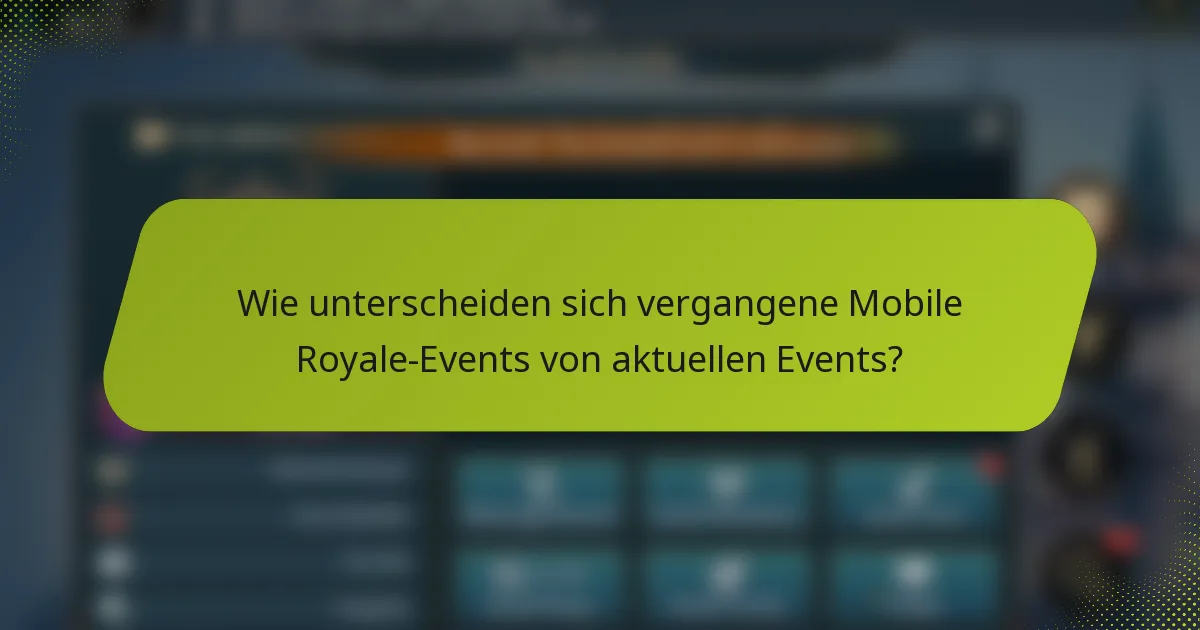 Wie unterscheiden sich vergangene Mobile Royale-Events von aktuellen Events?